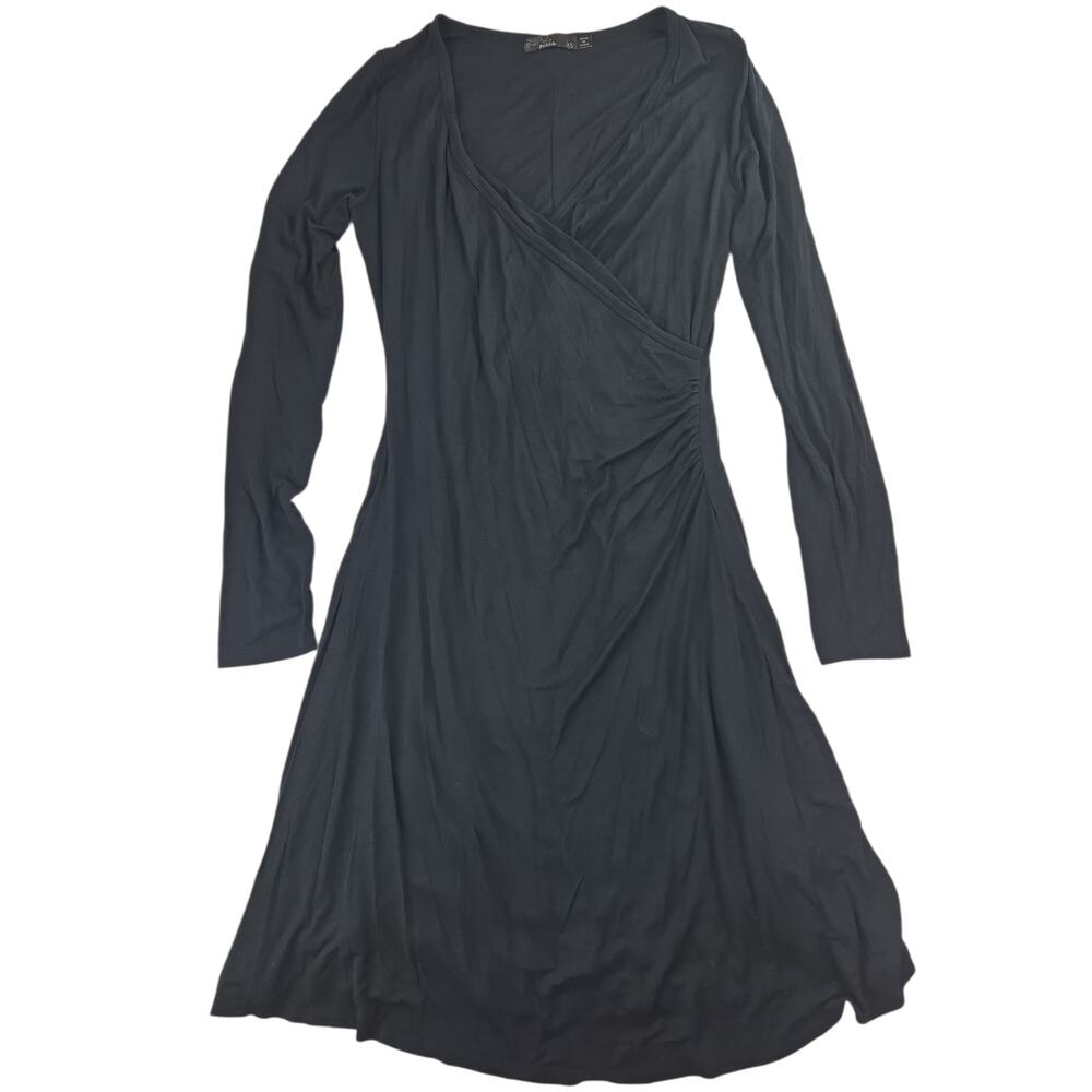 Prana | Black, Long Sleeve Nadia Faux Wrap Dress | Size XS - Picture 2 of 6